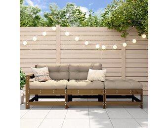 vidaXL Loungeset 3-delig Grenenhout Honingbruin - 35% Korting