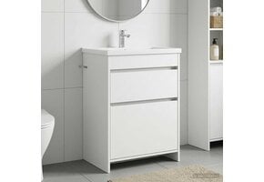 vidaXL Badkamer Onder Wasbak Kast Wit 56 x 37,5 x 81 cm Bewerkt hout