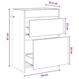 Onderbouw Waskast Wit 56x37.5x81 cm met 34% Korting