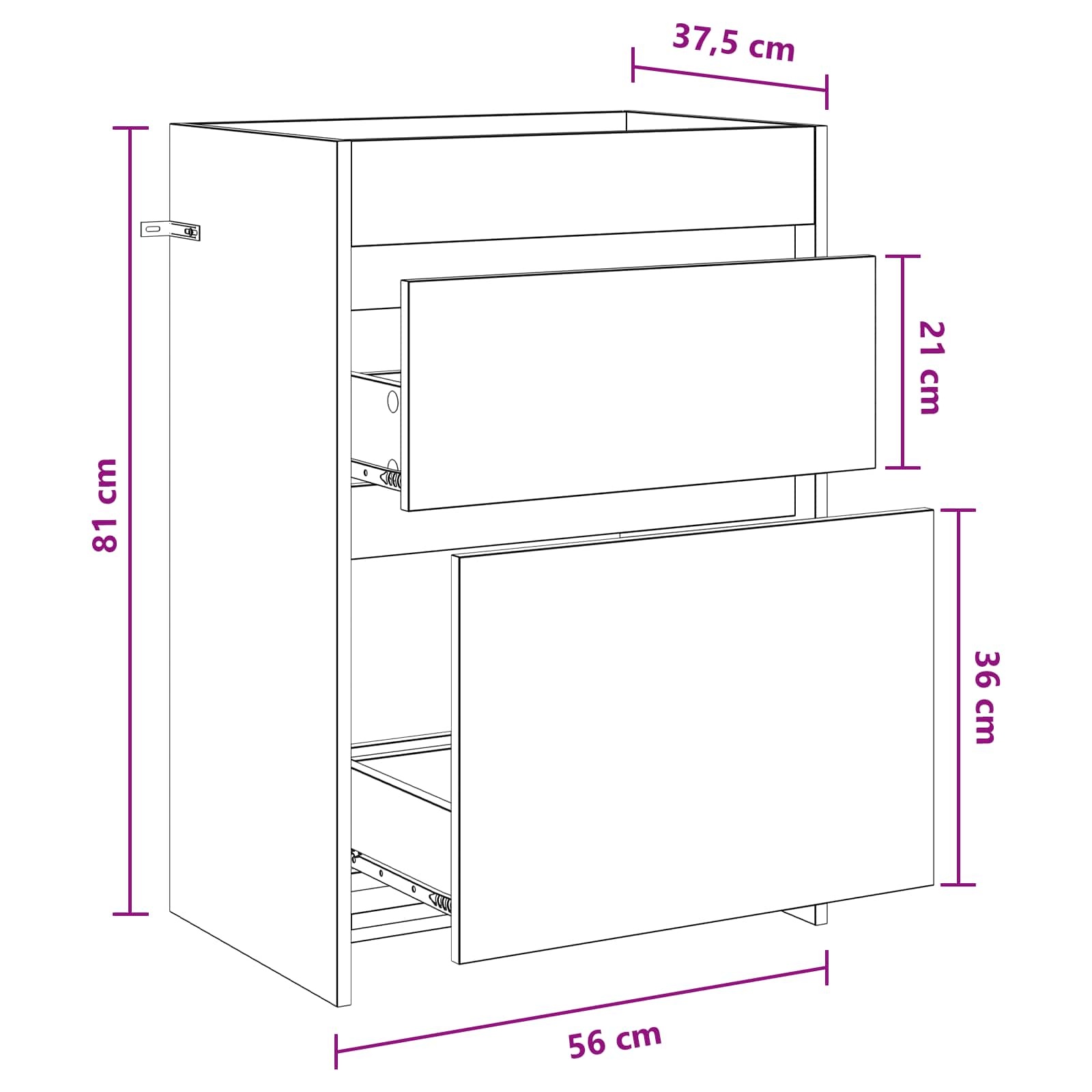 Onderbouw Waskast Wit 56x37.5x81 cm met 34% Korting