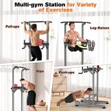 RELIFE REBUILD YOUR LIFE Optrekstang staand Trainingsapparaat Fitness Dip station Krachttoren Vrijstaand Thuis