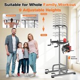 RELIFE REBUILD YOUR LIFE Optrekstang staand Trainingsapparaat Fitness Dip station Krachttoren Vrijstaand Thuis