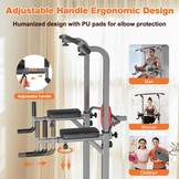 RELIFE REBUILD YOUR LIFE Optrekstang staand Trainingsapparaat Fitness Dip station Krachttoren Vrijstaand Thuis