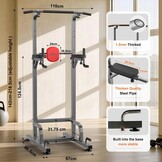 RELIFE REBUILD YOUR LIFE Optrekstang staand Trainingsapparaat Fitness Dip station Krachttoren Vrijstaand Thuis
