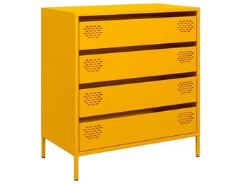 vidaXL Dressoir 68x39x73,5 cm koudgewalst staal mosterdgeel
