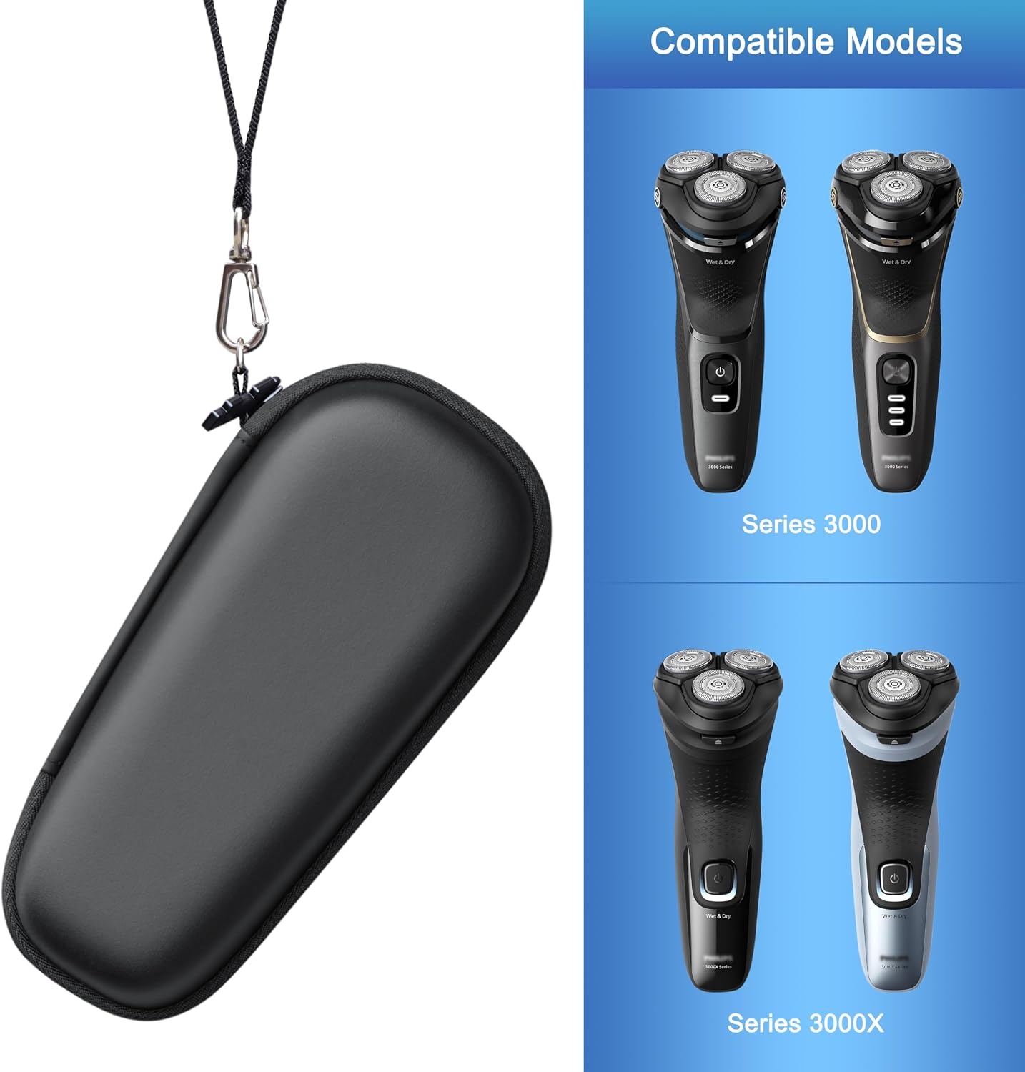 Waterdichte PU Reisetui voor Shaver Series 3000/3000X - 73% Korting