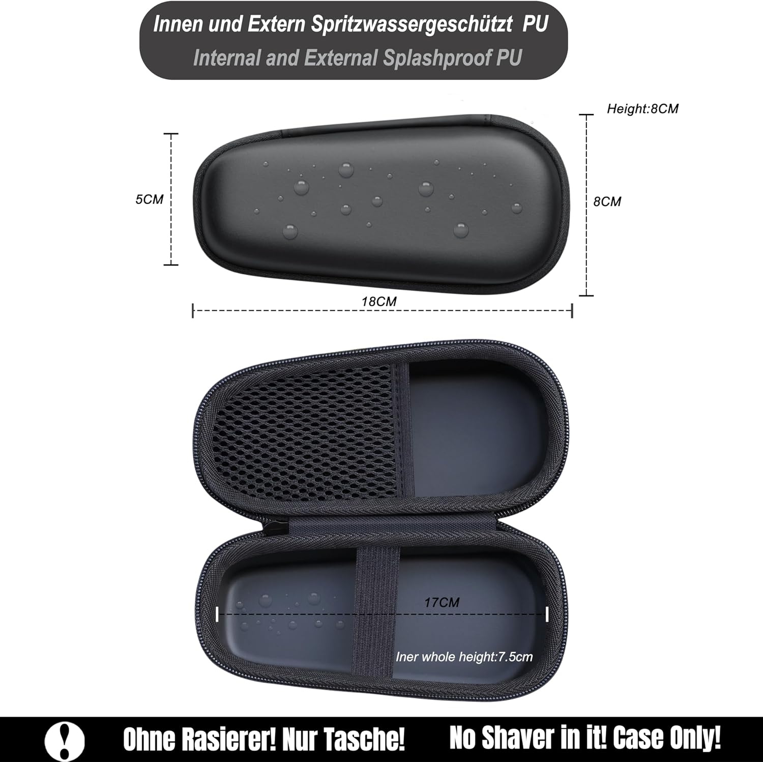 Waterdichte PU Reisetui voor Shaver Series 3000/3000X - 73% Korting