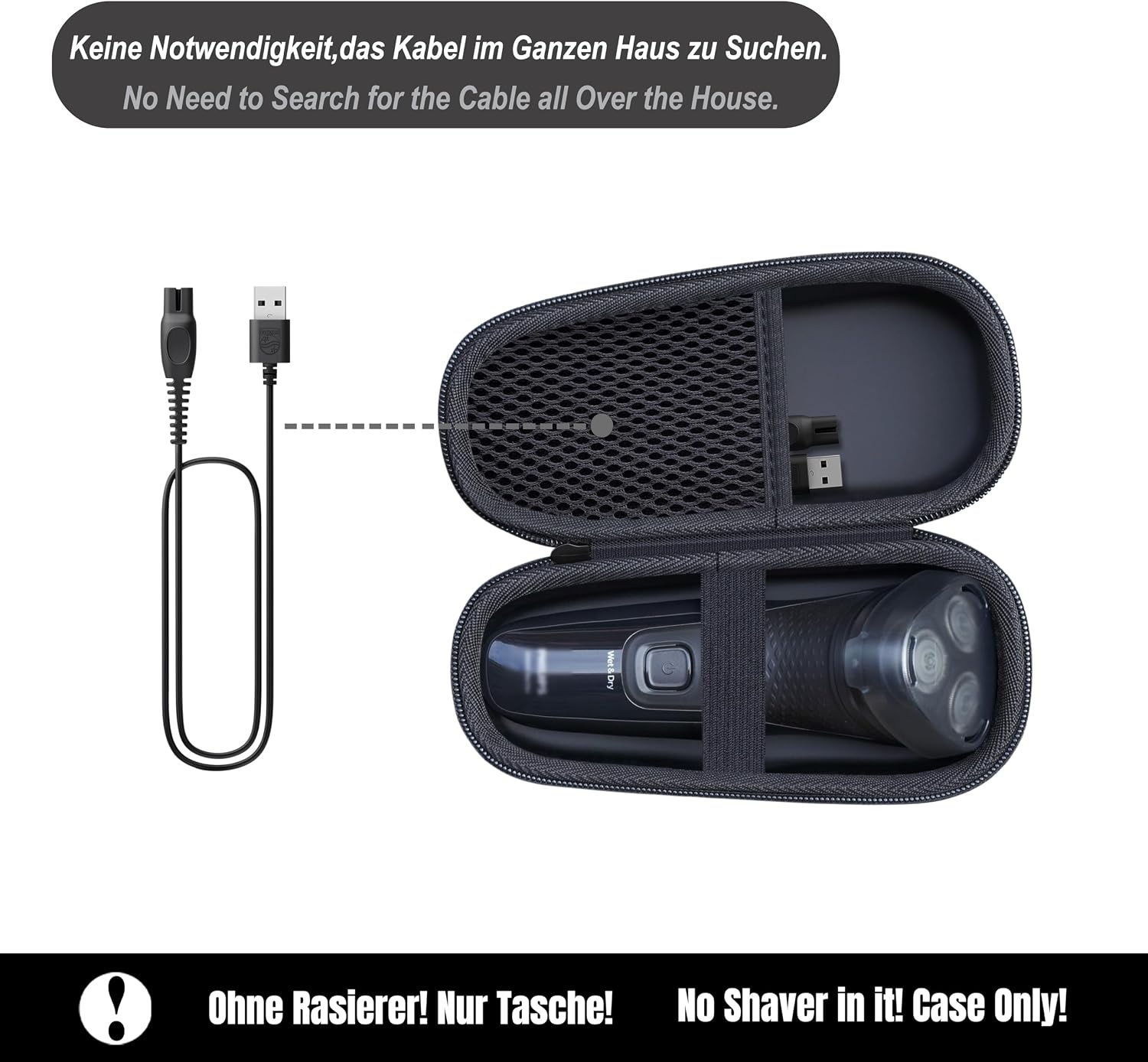 Waterdichte PU Reisetui voor Shaver Series 3000/3000X - 73% Korting