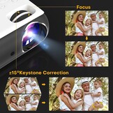 HOPVISION Beamer 9500 lumen 4K draagbare Bluetooth Full HD 1080P thuisbioscoop compatibel met smartphone/HDMI/USB/laptop/Fire Stick/PS5