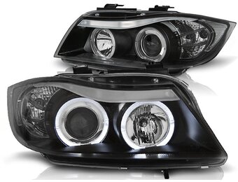 Koplampen dual halo rims BMW E90/E91 03 05-08 08 ANGEL EYES ZWART