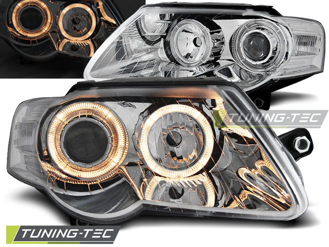VW Passat B6 Koplampen 2005-2010 | Dual Angel Eyes | E-Gekeurd 55% Korting