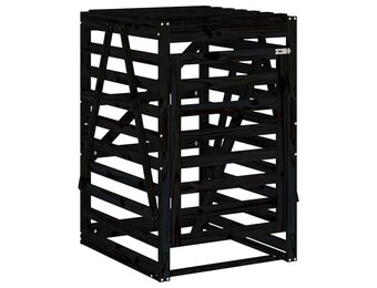 Houten Containerberging Grenenhout Zwart - 84x90x128,5 cm - 34% Korting