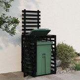 Houten Containerberging Grenenhout Zwart - 84x90x128,5 cm - 34% Korting