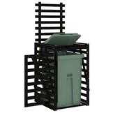 Houten Containerberging Grenenhout Zwart - 84x90x128,5 cm - 34% Korting
