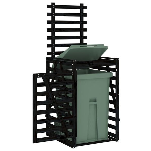 Houten Containerberging Grenenhout Zwart - 84x90x128,5 cm - 34% Korting