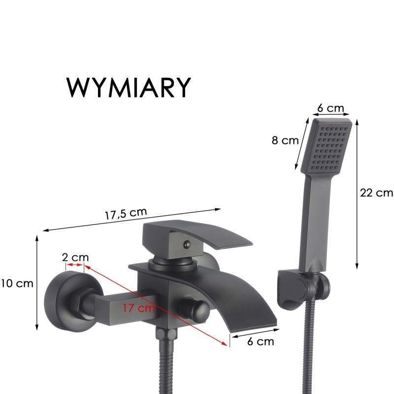 Moderne zwarte badkraan met waterval-doucheset - 34% Korting!