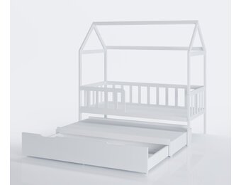 Wit Huis Peuterbed 160x80cm met Lade & Logeerbed - 35% Korting