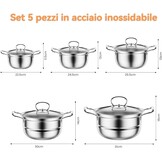 RVS Pannenset 12-delig Inductie & Gas - Zilver | 33% Korting