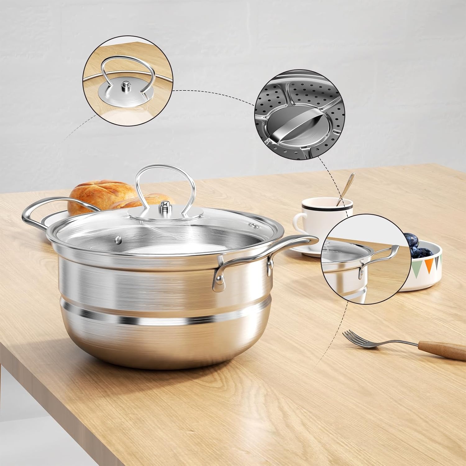 RVS Pannenset 12-delig Inductie & Gas - Zilver | 33% Korting