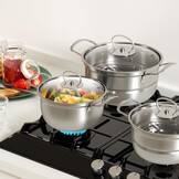 RVS Pannenset 12-delig Inductie & Gas - Zilver | 33% Korting