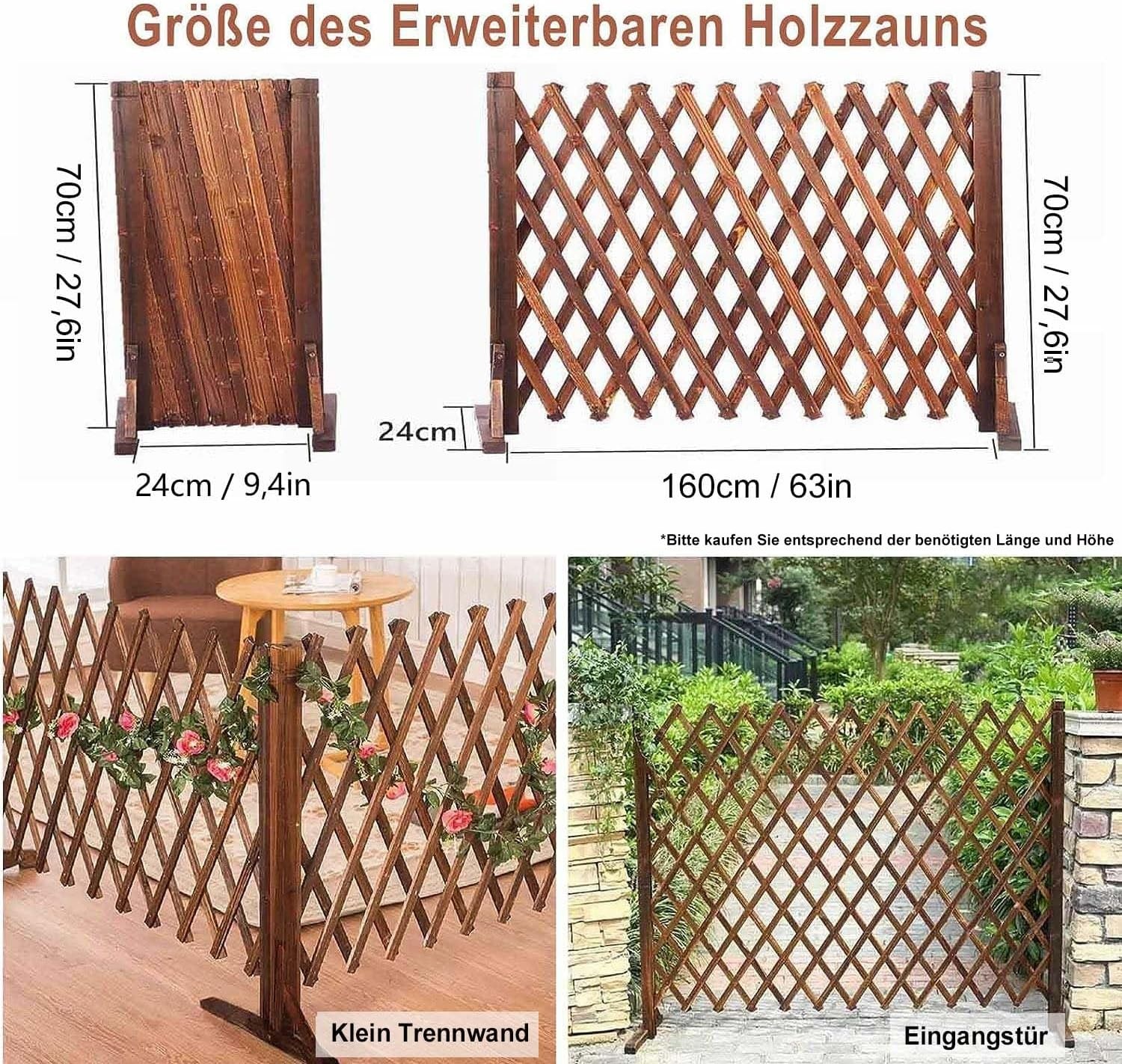 Set van 2 Houten Hekken - Verstelbaar & Opvouwbaar - 160x70 cm - 34% Korting