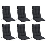 vidaXL Stoelkussens Hoge Rug Oxford Stof Zwart 6 stuks - 34% Korting
