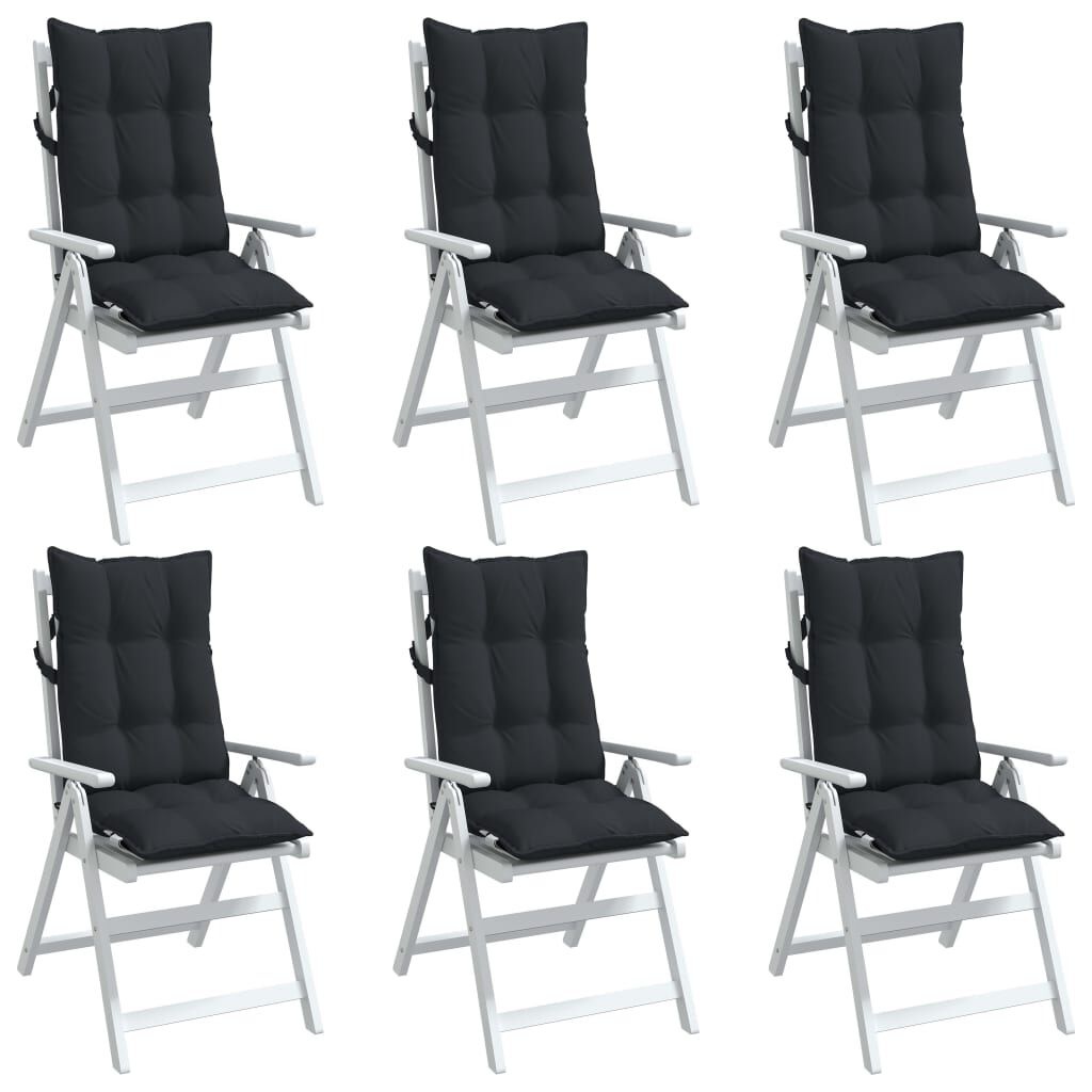 vidaXL Stoelkussens Hoge Rug Oxford Stof Zwart 6 stuks - 34% Korting