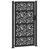 vidaXL Poort 105x180 cm Zwart - Staal met Bladontwerp - 35% Korting