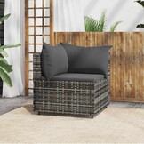 VidaXL Tuinhoekbank Poly Rattan Grijs - 34% Korting