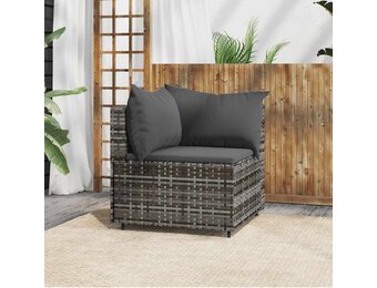 VidaXL Tuinhoekbank Poly Rattan Grijs - 34% Korting