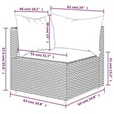 VidaXL Tuinhoekbank Poly Rattan Grijs - 34% Korting