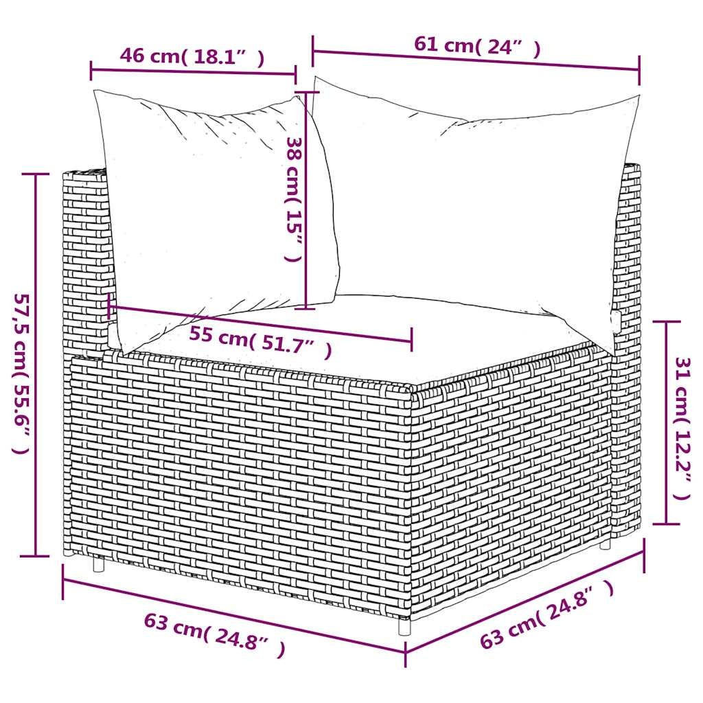 VidaXL Tuinhoekbank Poly Rattan Grijs - 34% Korting