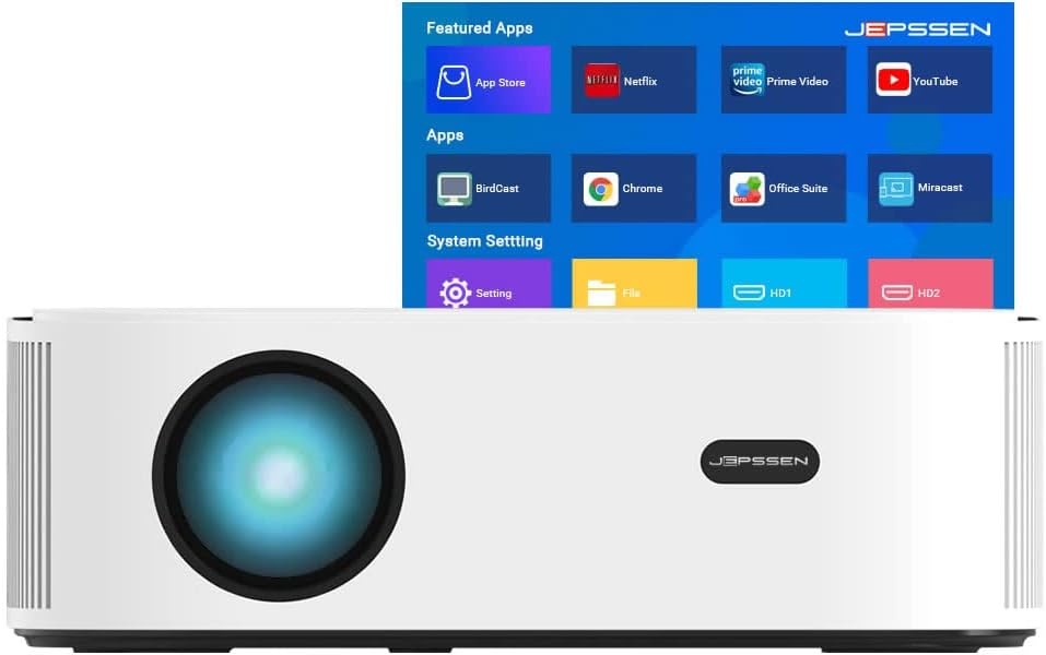 LED Projector JPX-7 Android TV Full HD 1080p Wit 35% Korting