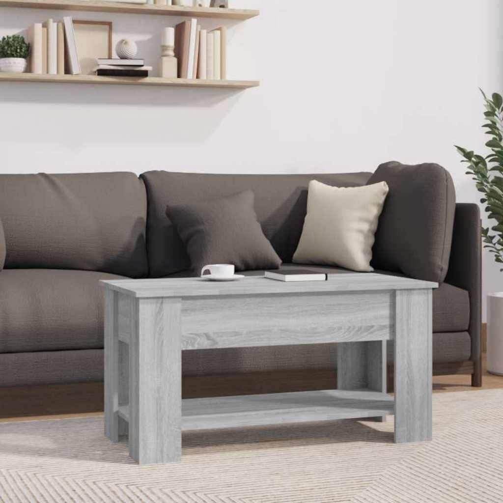 Salontafel 101x49x52 cm Bewerkt Hout Grijs Sonoma Eikenkleurig met Korting
