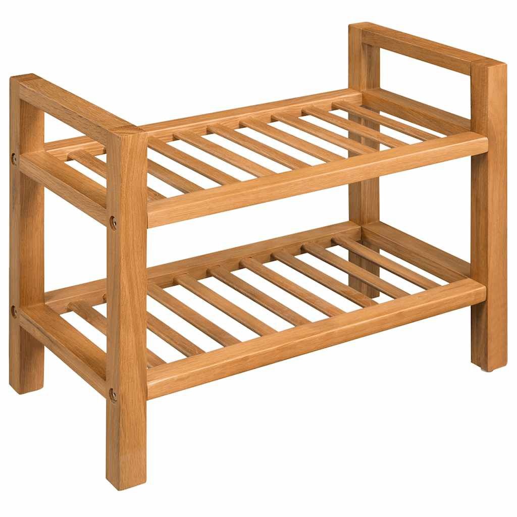VidaXL Schoenenrek Massief Eikenhout 50x27x40 cm - 53% Korting