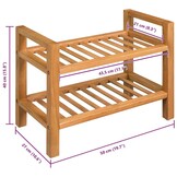 VidaXL Schoenenrek Massief Eikenhout 50x27x40 cm - 53% Korting