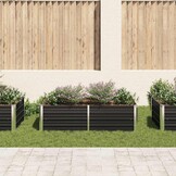 Verhoogde Plantenbak 160x80x45cm Staal Antraciet - 34% Korting