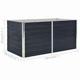 Verhoogde Plantenbak 160x80x45cm Staal Antraciet - 34% Korting