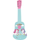 Houten Eenhoorn Gitaar voor Kinderen (53cm) Roze/Blauw - 57% Korting!