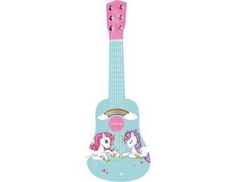 Houten Eenhoorn Gitaar voor Kinderen (53cm) Roze/Blauw - 57% Korting!