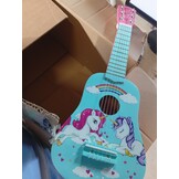 Houten Eenhoorn Gitaar voor Kinderen (53cm) Roze/Blauw - 57% Korting!