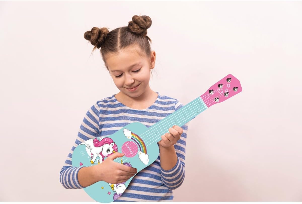 Houten Eenhoorn Gitaar voor Kinderen (53cm) Roze/Blauw - 57% Korting!