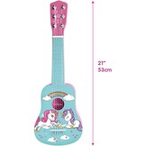Houten Eenhoorn Gitaar voor Kinderen (53cm) Roze/Blauw - 57% Korting!