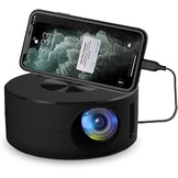 Mini Zakprojector Zwart 1080P Draagbaar met Batterij & Luidspreker - 34% Korting
