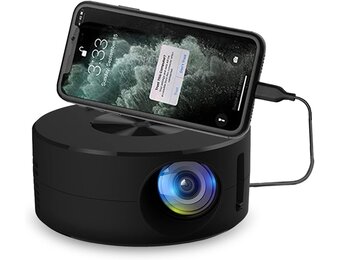 Mini Zakprojector Zwart 1080P Draagbaar met Batterij & Luidspreker - 34% Korting