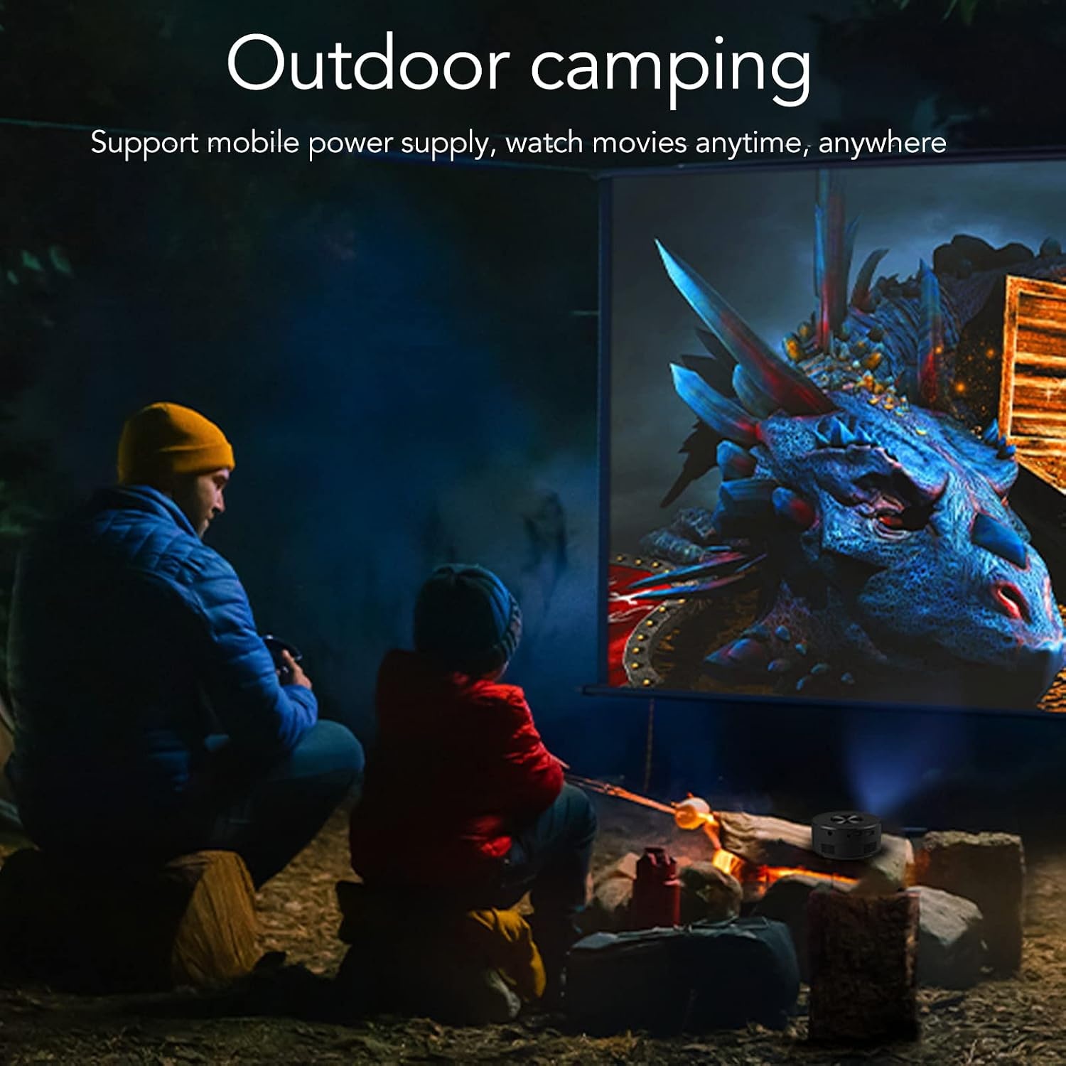 Mini Zakprojector Zwart 1080P Draagbaar met Batterij & Luidspreker - 34% Korting