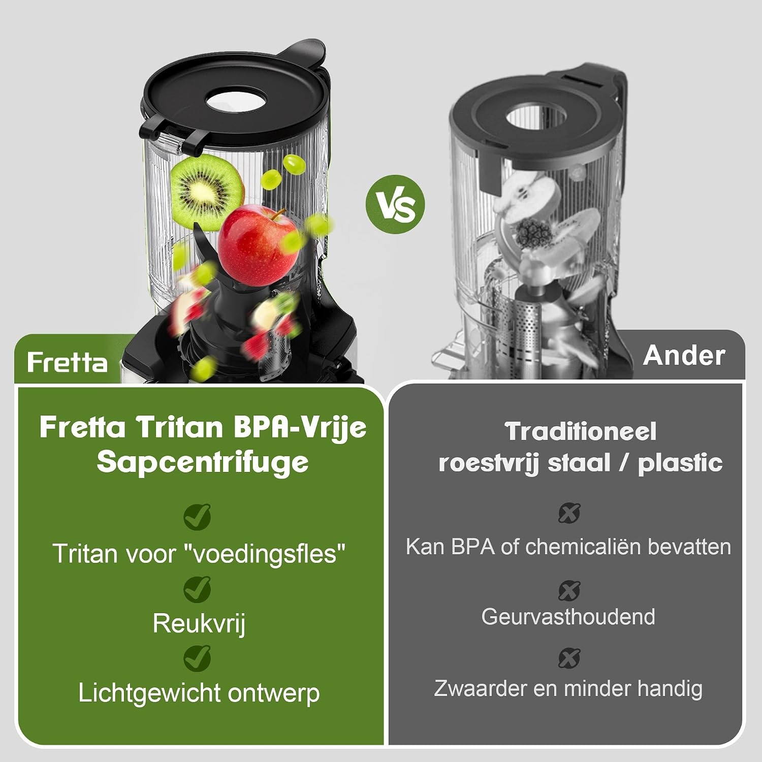 Slowjuicer voor Groenten & Fruit - 250W - Zilver (35% Korting)