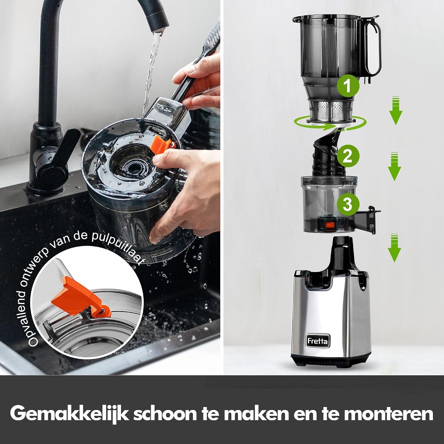 Slowjuicer voor Groenten & Fruit - 250W - Zilver (35% Korting)