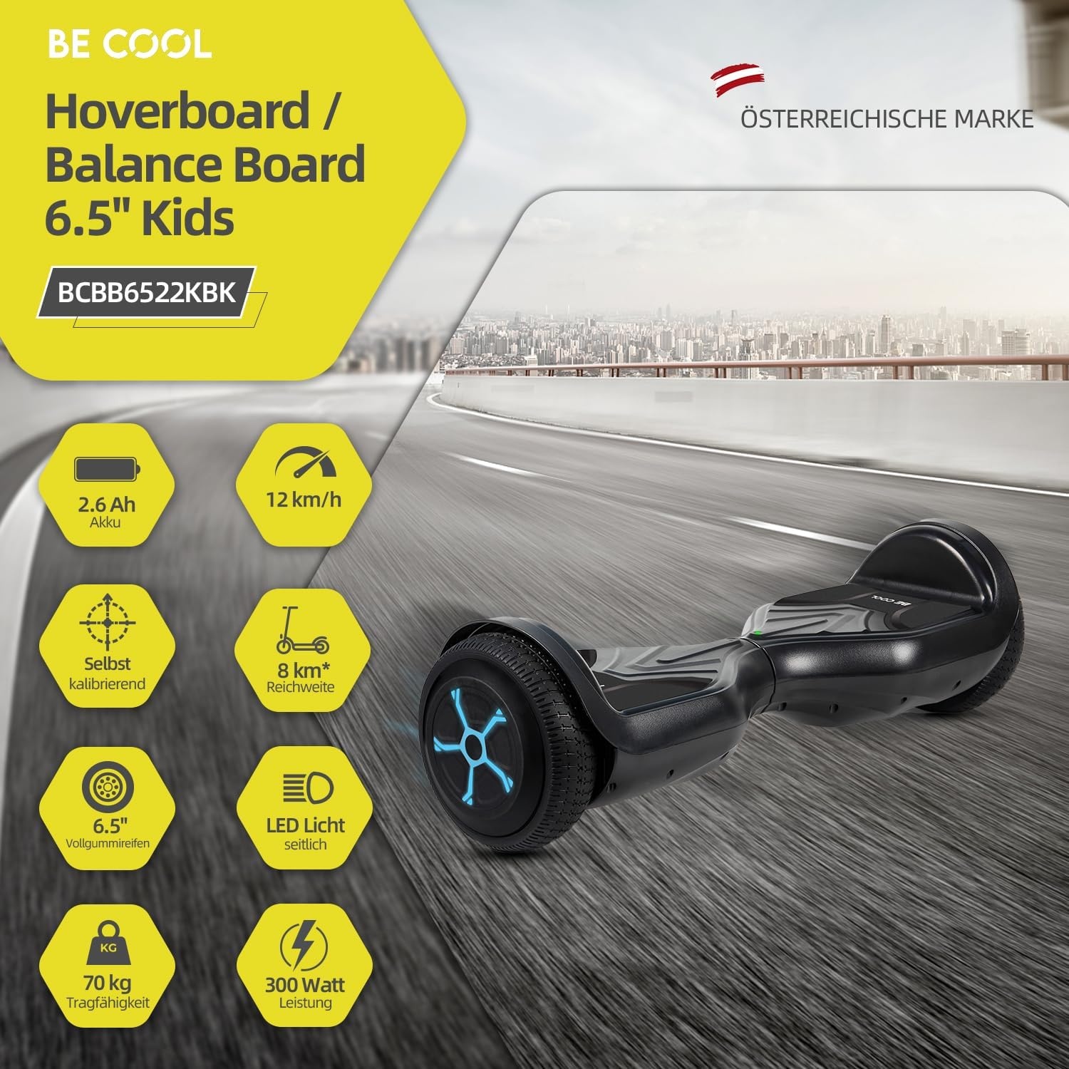 Hoverboard Balansboard Kinderen 6.5 inch Zwart - 35% Korting