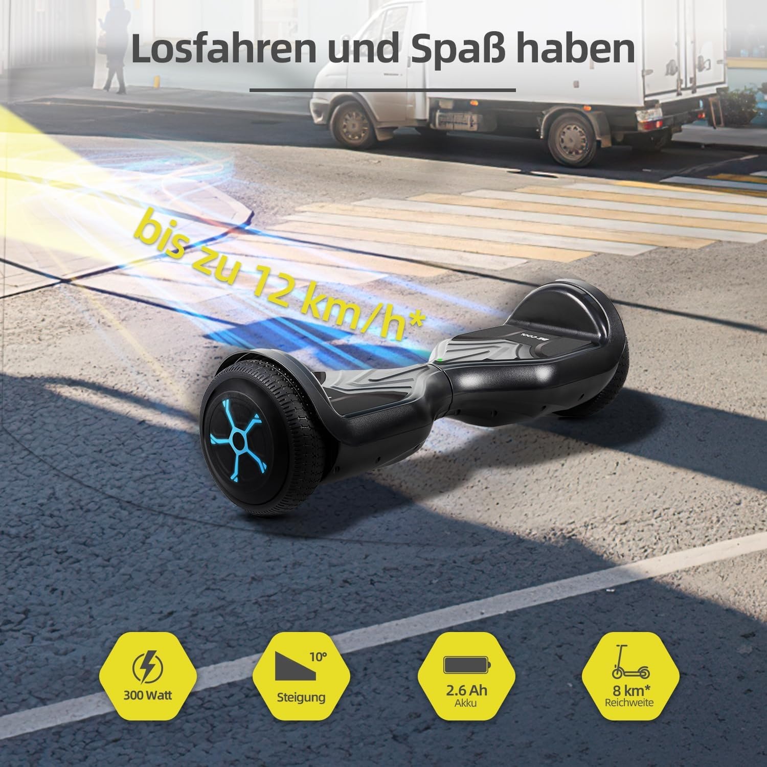 Hoverboard Balansboard Kinderen 6.5 inch Zwart - 35% Korting